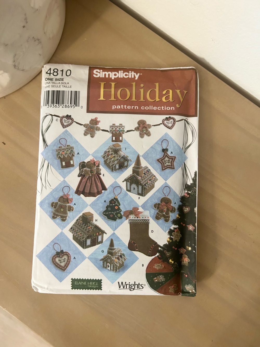Vintage Simplicity 4810 Gingerbread Christmas Decorations Sewing Pattern